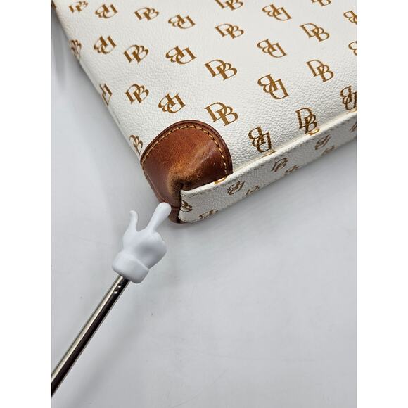 Dooney & Bourke Gretta Women's Crossbody Purse Handbag Leather‎ White/Tan - Picture 9 of 16